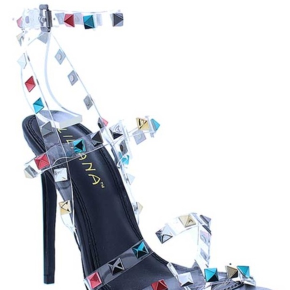 New Multiple Color Stud Clear Heel - Picture 2 of 2
